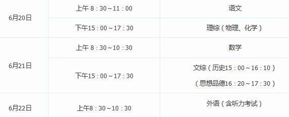 2020年太原中考具体时间日程安排及考试日程安排表
